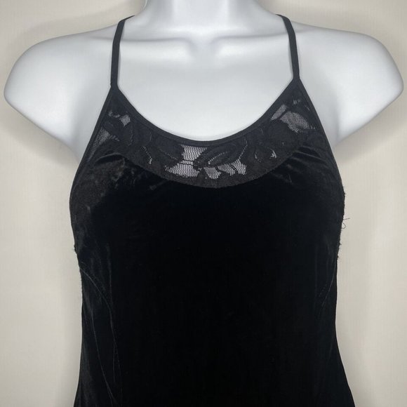 Free People Intimately Nightshade Black Velvet Lace High Low Mini Dress - Picture 2 of 8